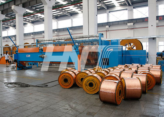 Bare Al / Cu Wire เครื่องพันเกลียวแบบแข็ง Dual Wheel Capstan 6B - 36B Stranding Cage